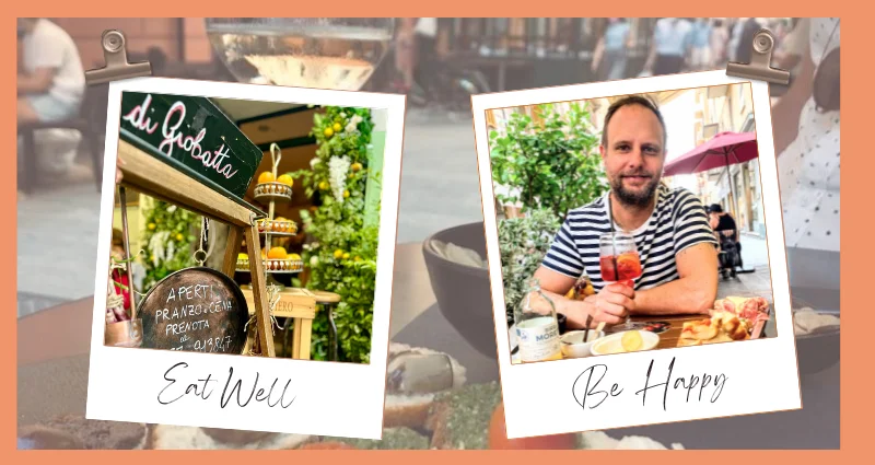 Justin enjoying a Campari spritz