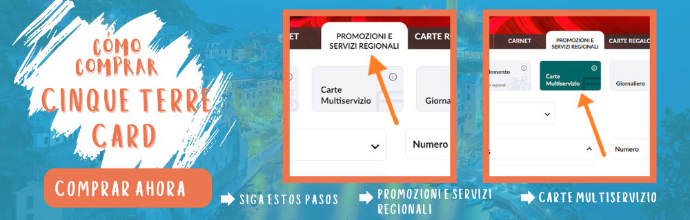 Pasos para comprar una tarjeta cinque terre con Trenitalia