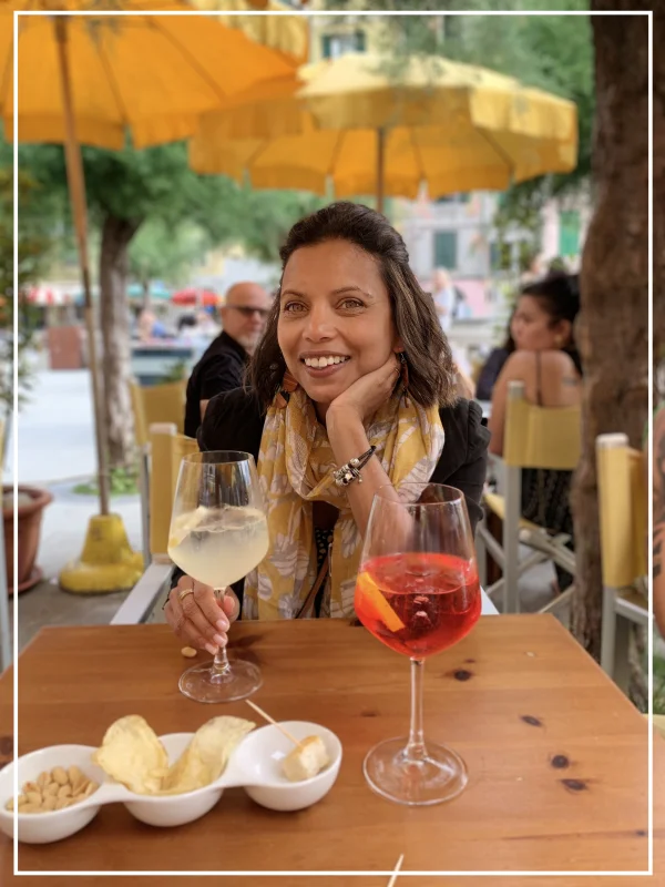 Lu enjoying an aperitivo