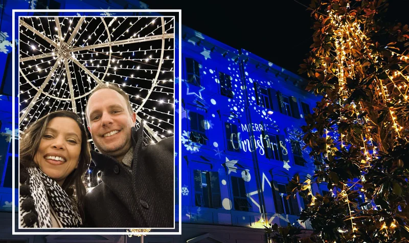 Christmas in Piazza Verdi in La Spezia Italy